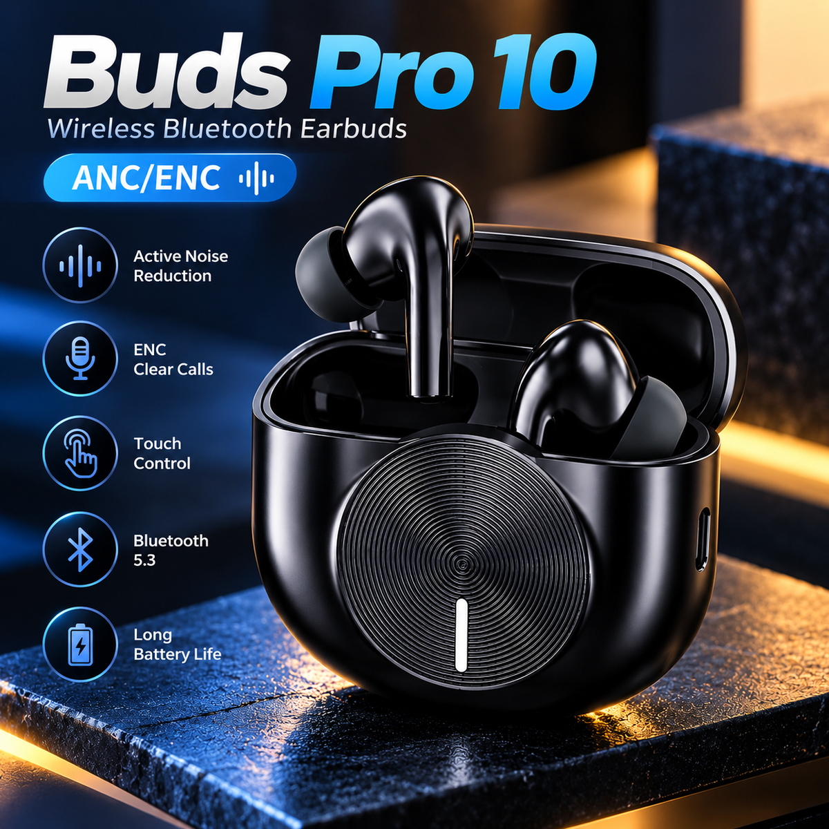 Buds Pro 10 Bluetooth Earbuds β ANC/ENC