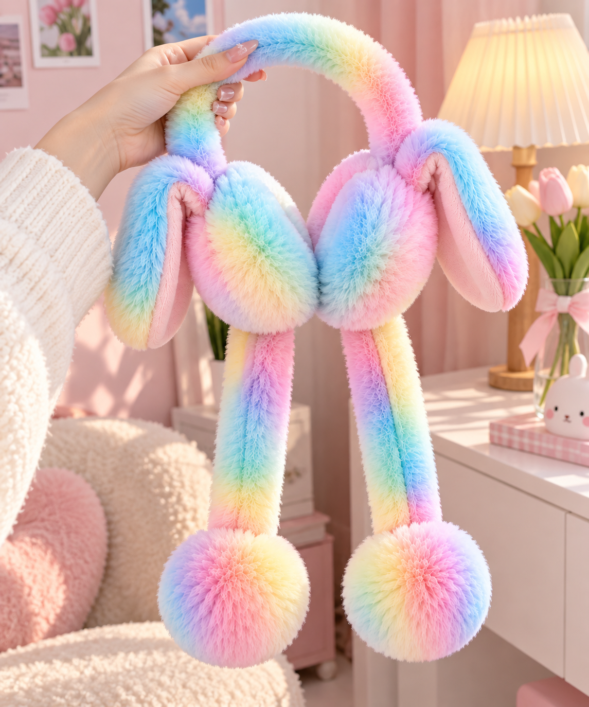 Cute Plush Bunny Ear Muffs