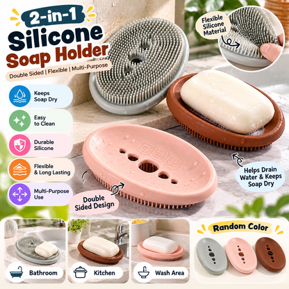 🧼✨ 2-in-1 Silicone Soap Holder