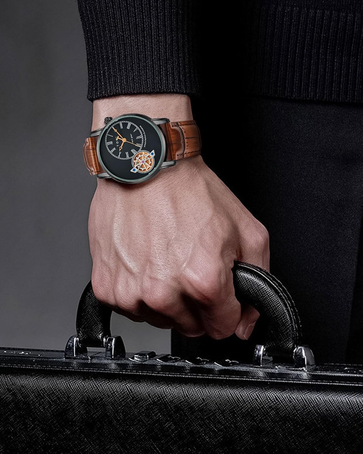 Tomi T-103 Men's Luxury Analog Watch – Dual Strap Design