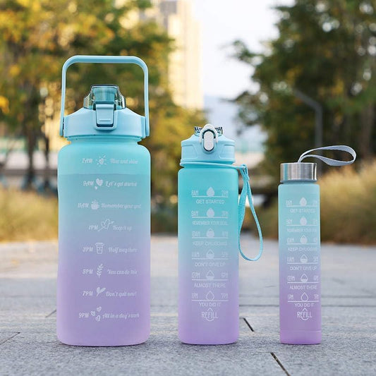 💧 Motivational Bottle Set ⏰✨