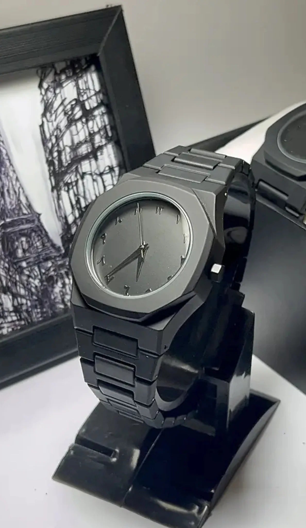 Luxury Black Quartz Watch
