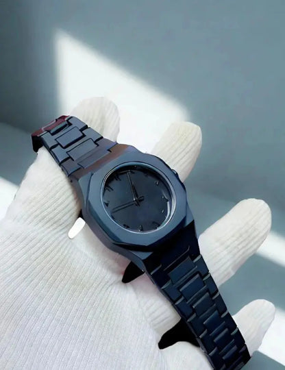 Luxury Black Quartz Watch