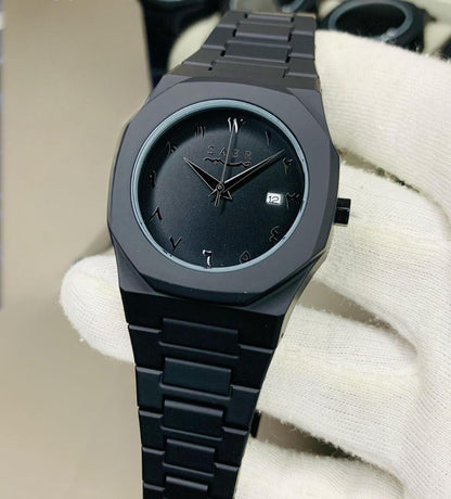 Luxury Black Quartz Watch