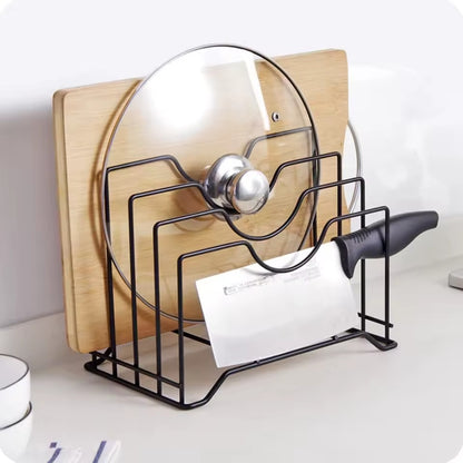 Multi Functional Kitchen Cutting Board And Pot Lid Organizer