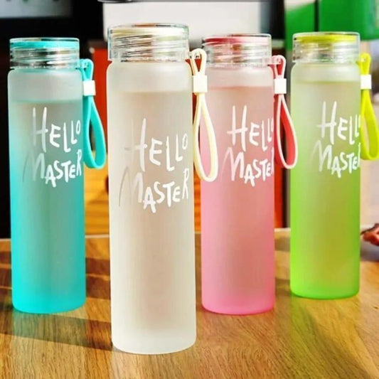 Frosted Glass Water Bottle Fitness