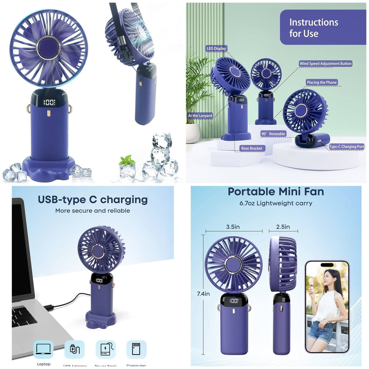 Mini Pocket Breeze – USB Rechargeable Portable Handheld Fan