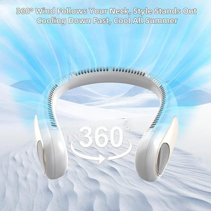 Portable Bladeless Neck Fan – USB Rechargeable Hands-Free Cooling Fan