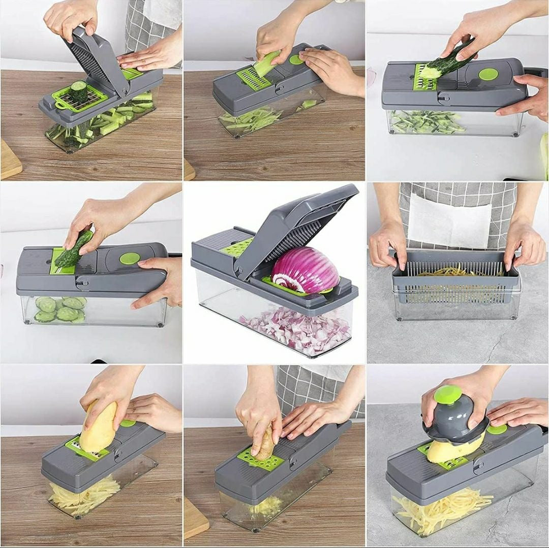 Vegetable Chopper 18 Pcs Set Manual Onion Chopper