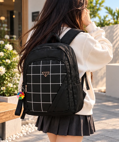 🎒✨ Urban Check Large Capacity Backpack