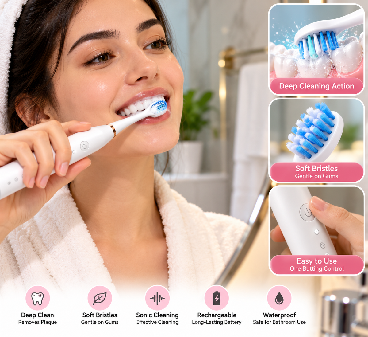 Rechargeable Sonic Electric Toothbrush