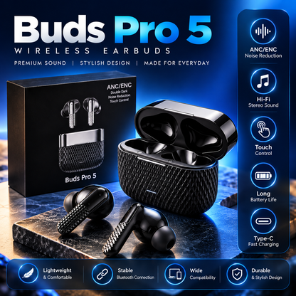 Buds Pro 5 Premium Wireless Earbuds