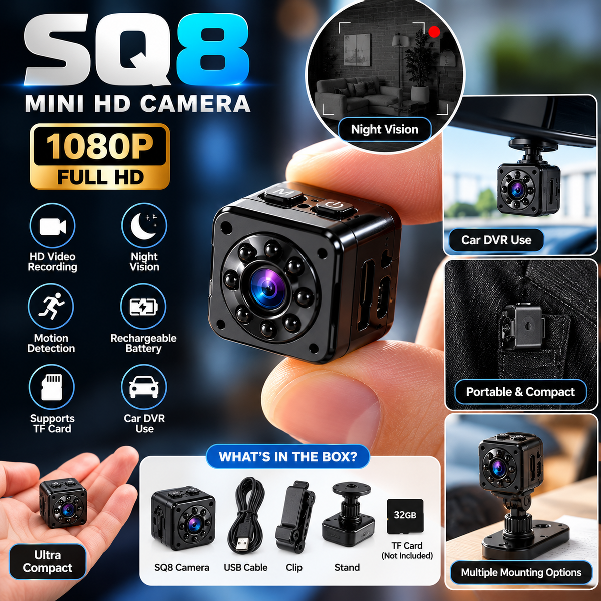 Rechargeable Mini DV Camera & Car DVR