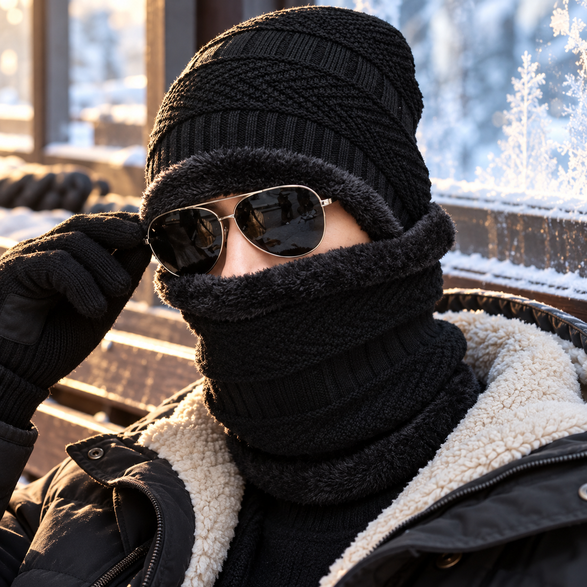 2-in-1 Wool Beanie & Neck Warmer