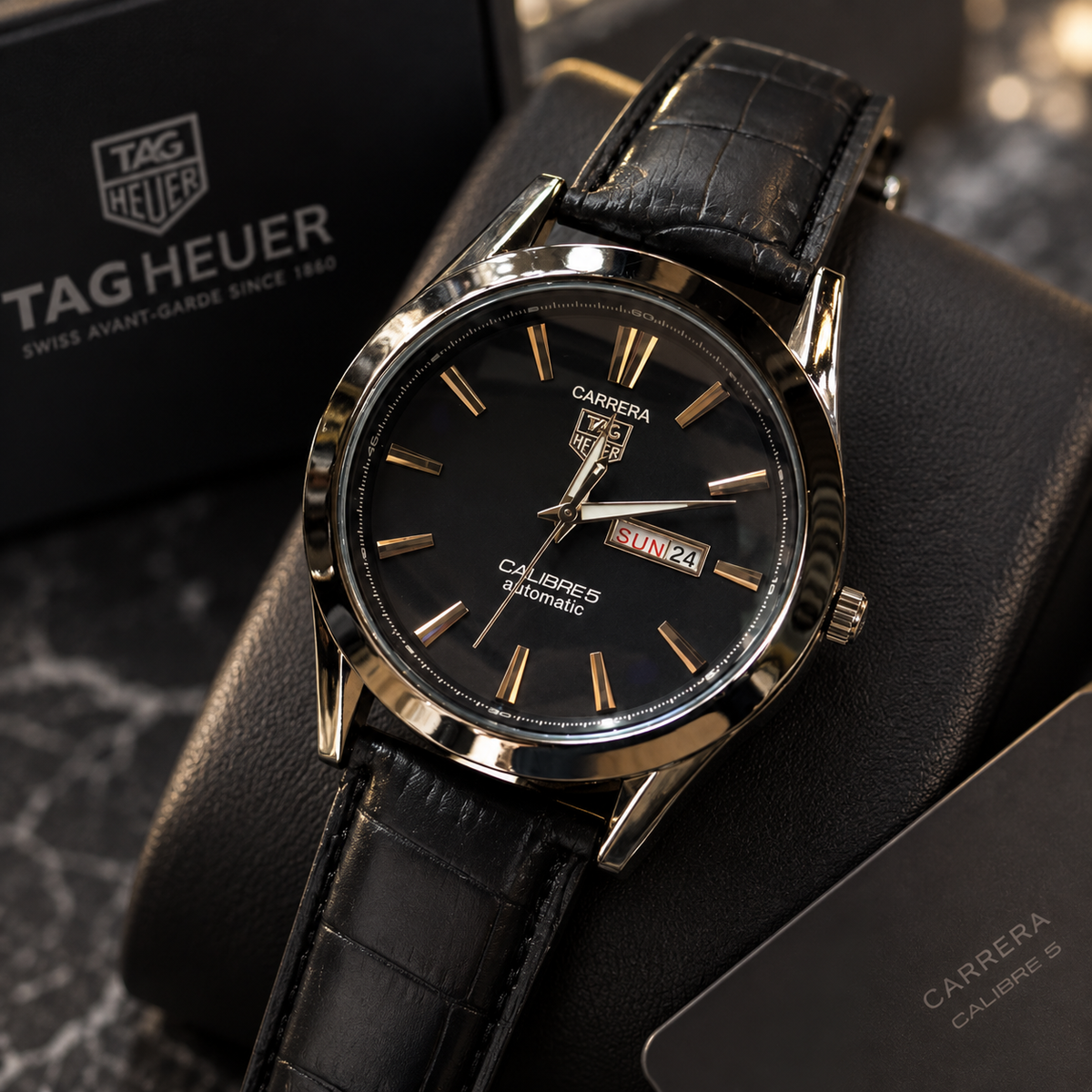 Carrera Calibre 5 Men's Automatic Leather Watch