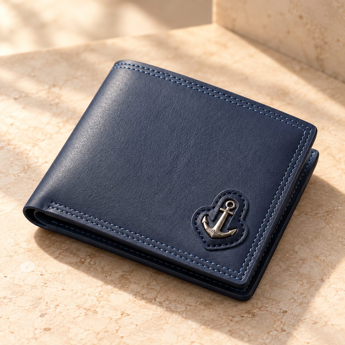 Anchor Emblem Bifold Wallet for Men