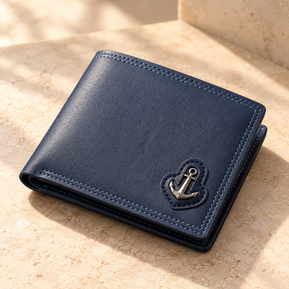 Anchor Emblem Bifold Wallet for Men