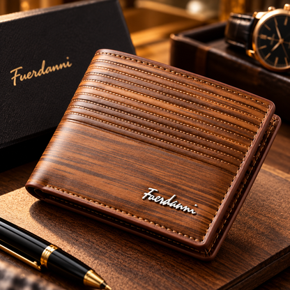 Fuerdanni Men's Brown Bifold Wallet