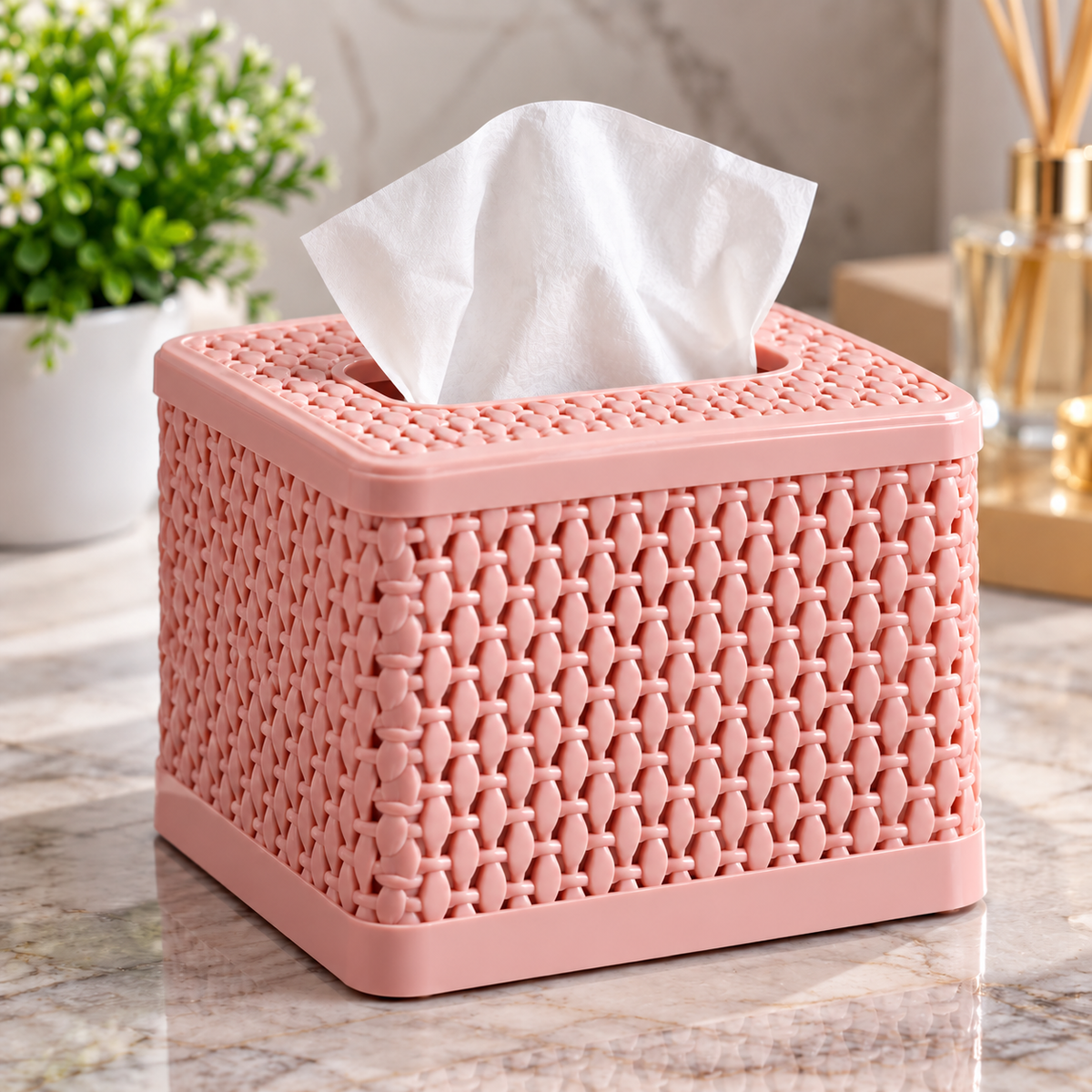 Rose Square Tissue Box