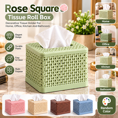 Rose Square Tissue Box