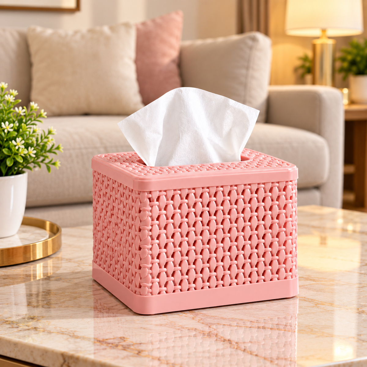 Rose Square Tissue Box