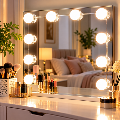 💡 10 Bulbs Mirror Vanity Light – 3 Modes