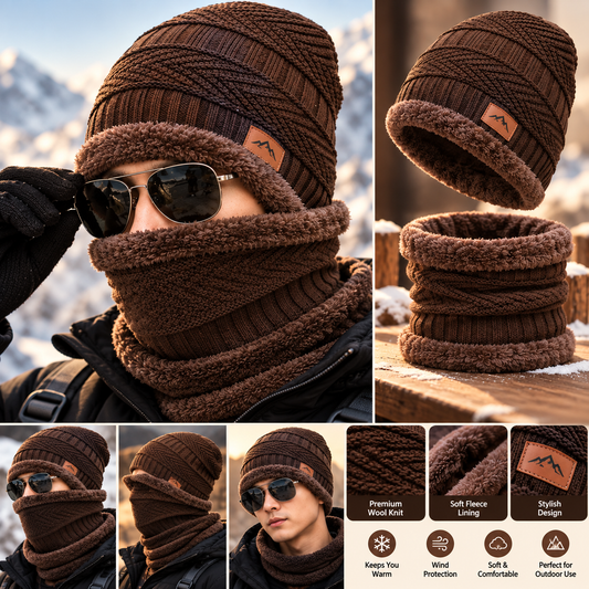 2-in-1 Wool Beanie & Neck Warmer