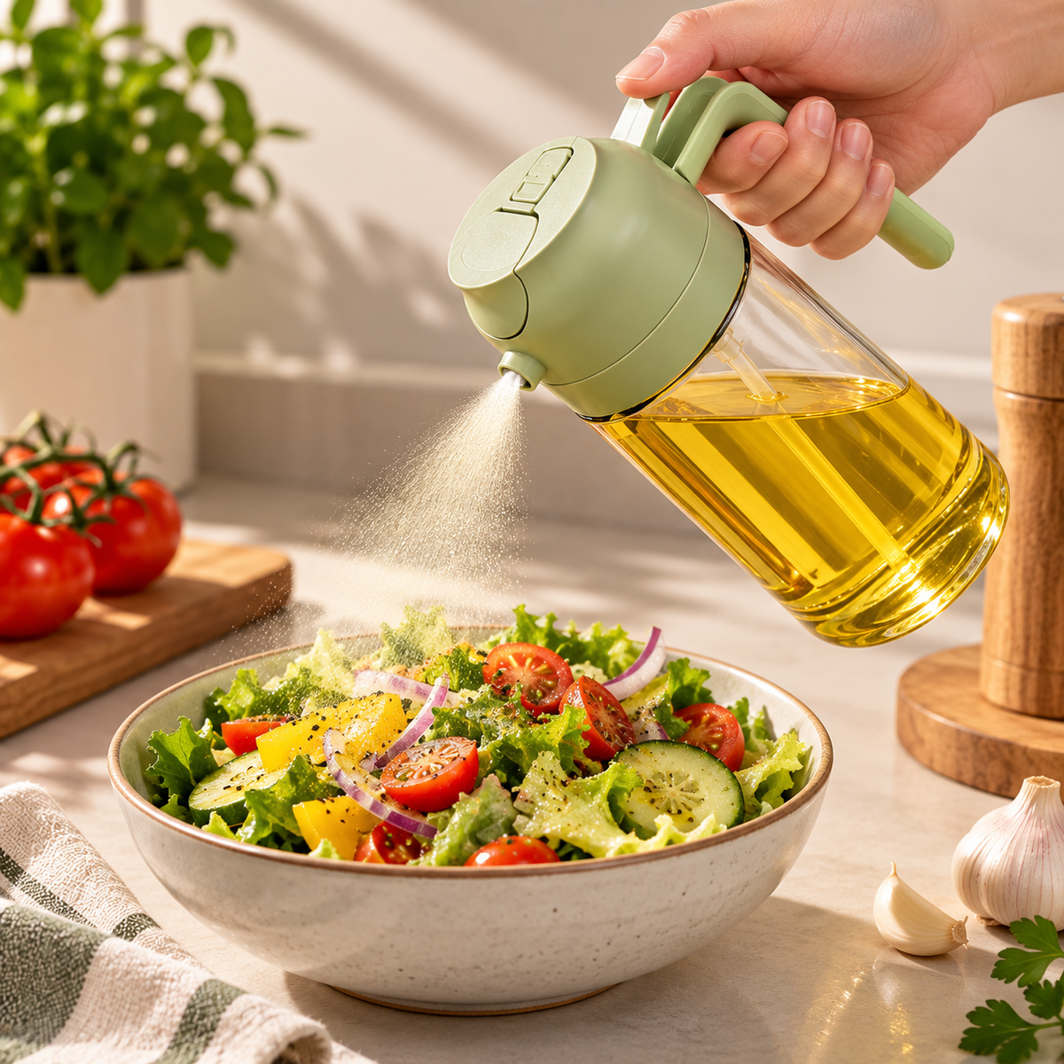2-In-1 Oil Sprayer Bottle For Kitchen