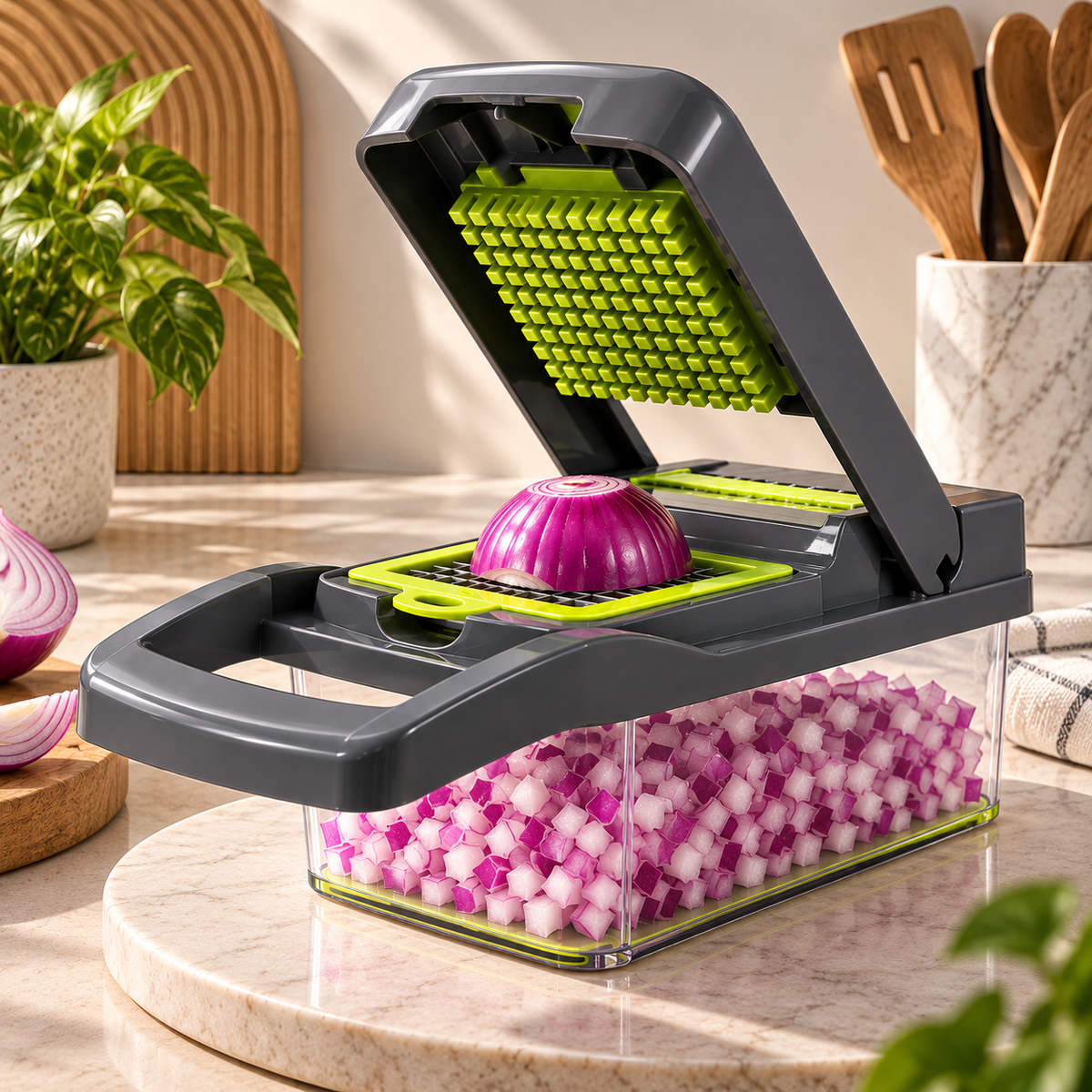 Vegetable Chopper 18 Pcs Set Manual Onion Chopper