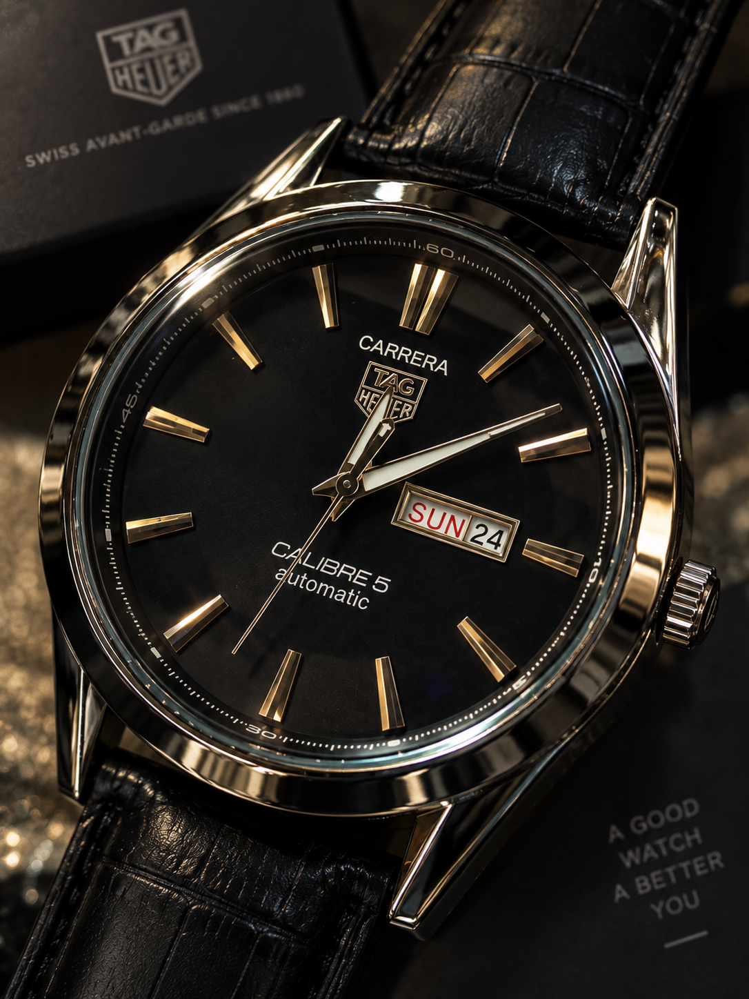 Carrera Calibre 5 Men's Automatic Leather Watch