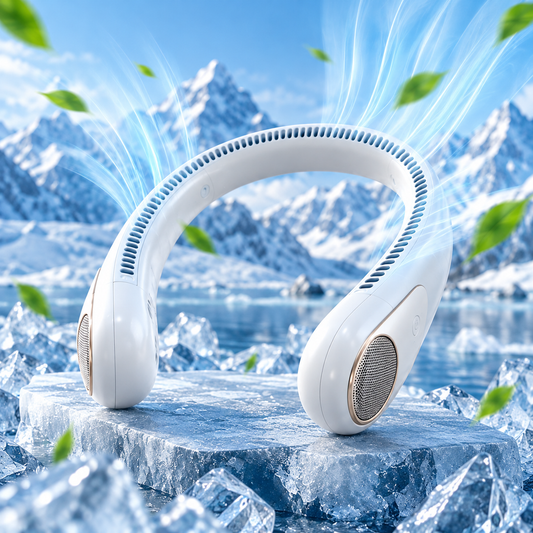 Portable Bladeless Neck Fan – USB Rechargeable Hands-Free Cooling Fan