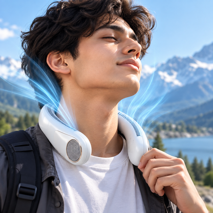 Portable Bladeless Neck Fan – USB Rechargeable Hands-Free Cooling Fan