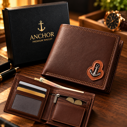 Anchor Emblem Bifold Wallet for Men