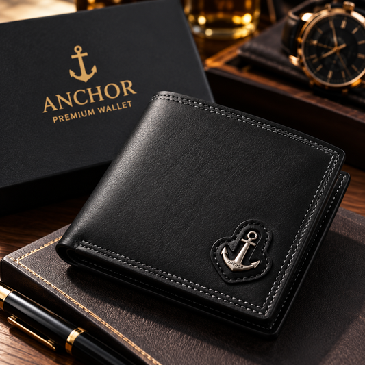 Anchor Emblem Bifold Wallet for Men