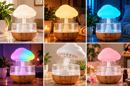 ☁️ Rechargeable Cloud Rain Aroma Diffuser & LED Humidifier