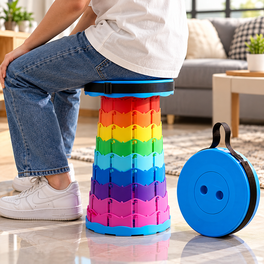 🪑🔥 Super Heavy Duty Telescopic Folding Stool