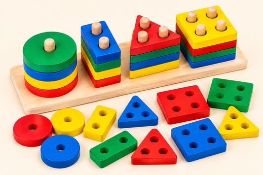 Wooden Color & Shape Sorter Toy for Kids