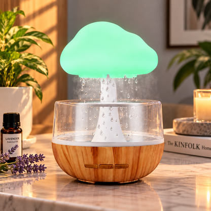 ☁️ Rechargeable Cloud Rain Aroma Diffuser & LED Humidifier