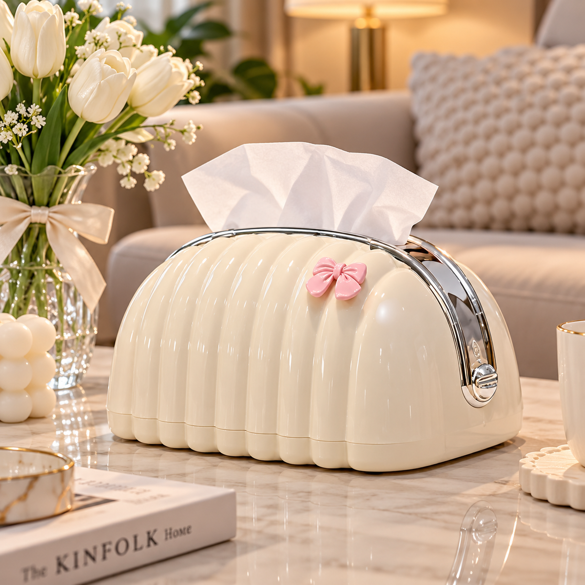 Decorative Shell Tissue Box Case