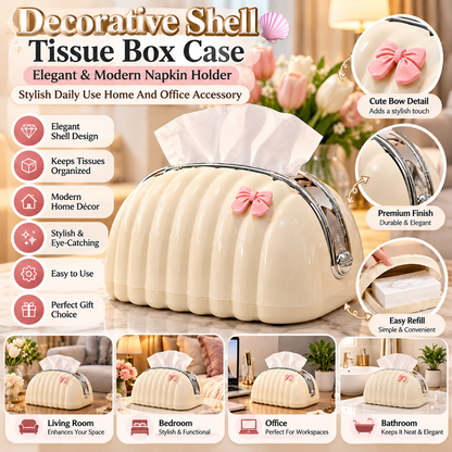Decorative Shell Tissue Box Case