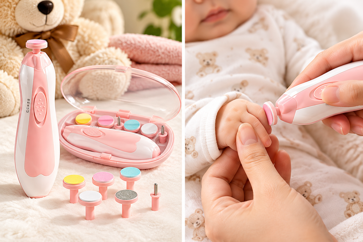 👶✨ Premium 6-in-1 Electric Baby Nail Trimmer Set