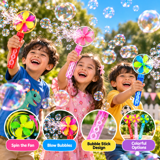 🫧 2-in-1 Bubble Fan Stick for Kids