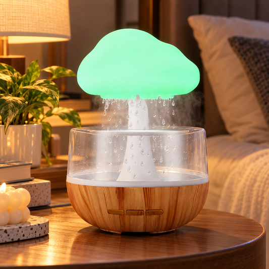 ☁️ Rechargeable Cloud Rain Aroma Diffuser & LED Humidifier