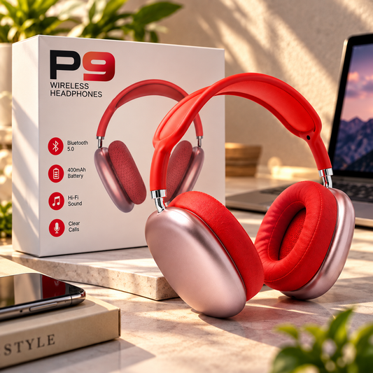 🎧 P9 Bluetooth 5.0 Wireless Headphones – 400mAh Battery