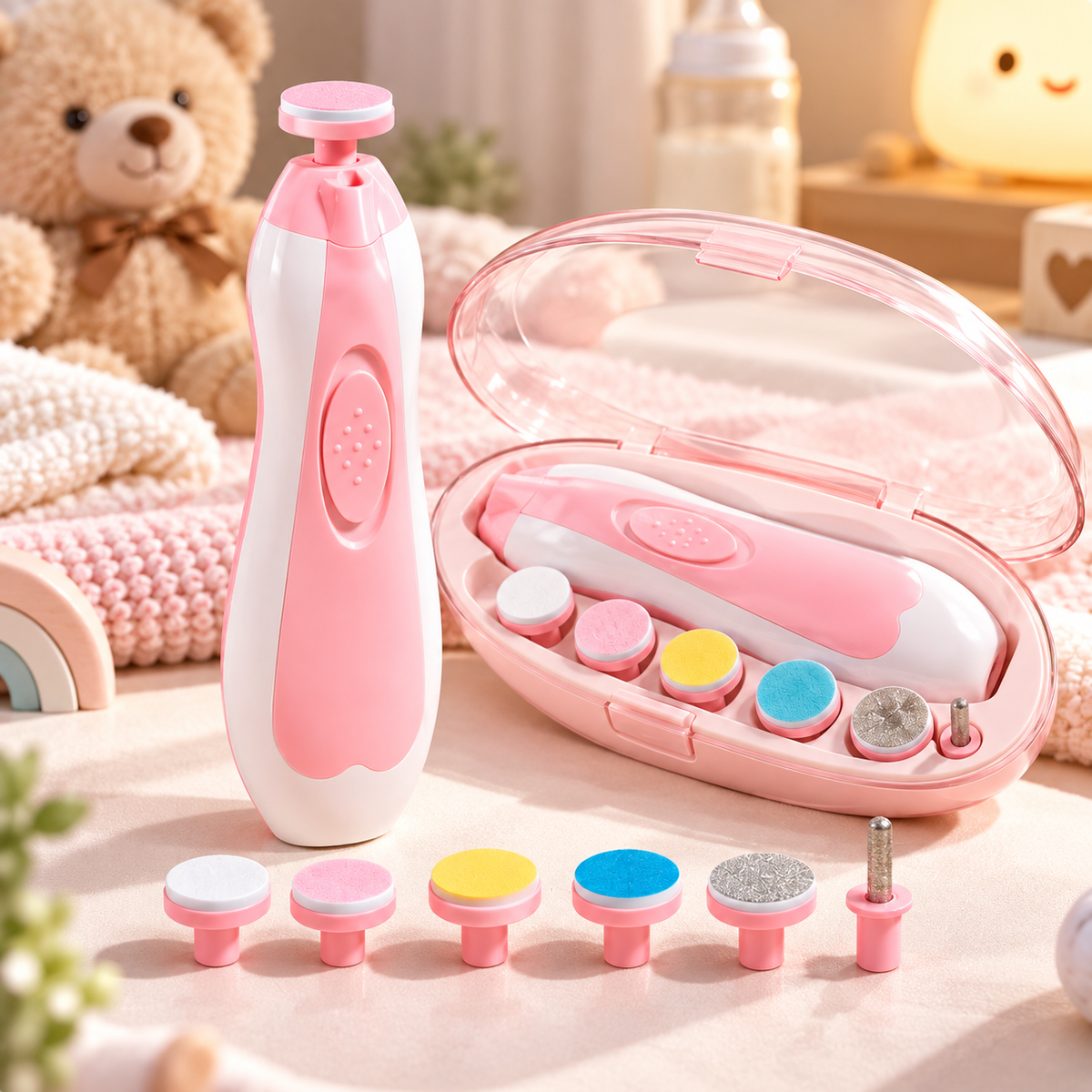 👶✨ Premium 6-in-1 Electric Baby Nail Trimmer Set