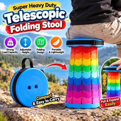 🪑🔥 Super Heavy Duty Telescopic Folding Stool