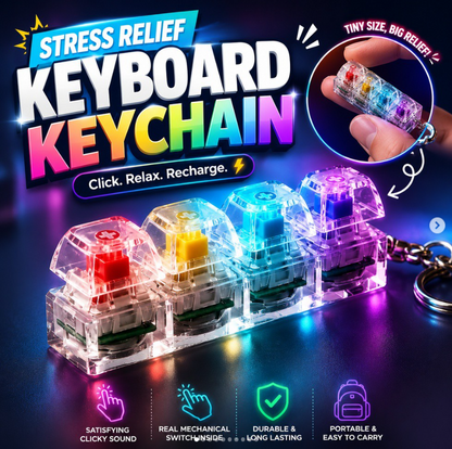LED Keyboard Keychain Fidget Toys