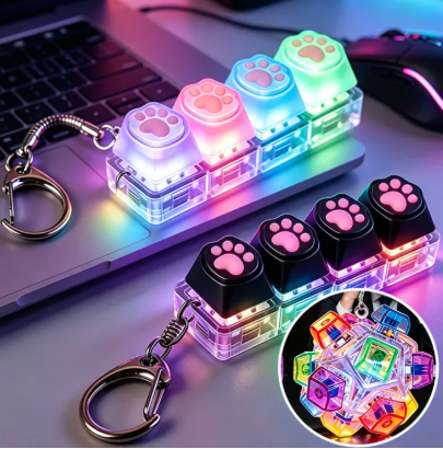 LED Keyboard Keychain Fidget Toys