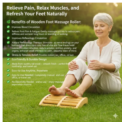 Premium Wooden Foot Massage Roller