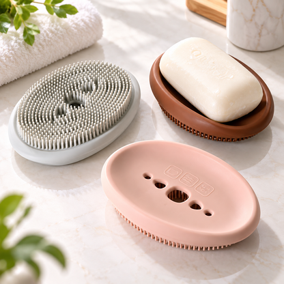 🧼✨ 2-in-1 Silicone Soap Holder